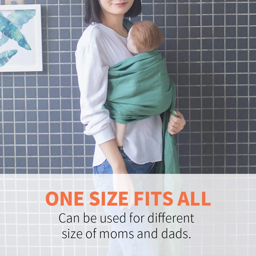 Baby Ring Sling Baby Carrier, Extra Soft Baby Sling Carrier for Newborn to Toddler, Lightweight Breathable Adjustable Baby Wrap Sling, Green