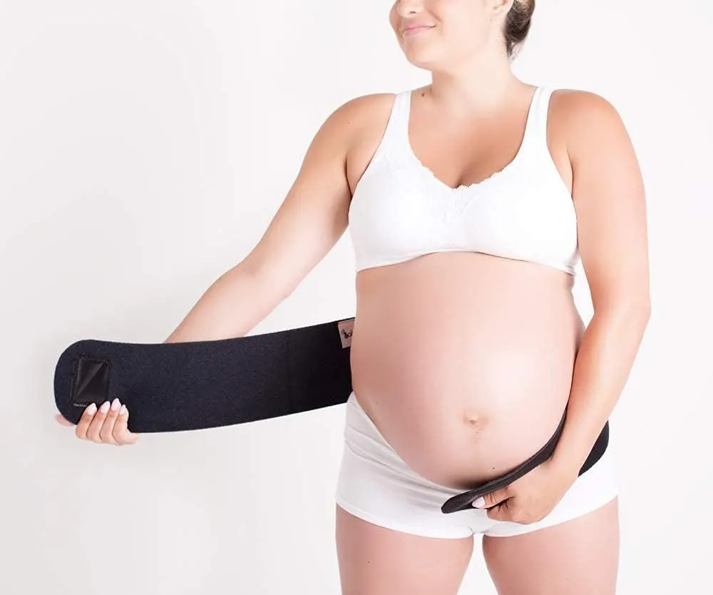 Babybellyband 2-in-1 Original Pregnancy Belly Band Maternity Belt, Adjustable Pregnancy and Postpartum Belly Wrap Provides Relief and Supports Back, Joint, and Hips
