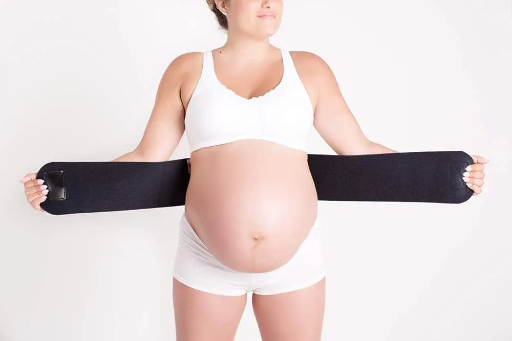 Babybellyband 2-in-1 Original Pregnancy Belly Band Maternity Belt, Adjustable Pregnancy and Postpartum Belly Wrap Provides Relief and Supports Back, Joint, and Hips