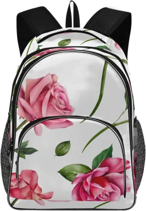 Backpacks 22L Three Layer Arc Book Bag Lightweight for Travel Camping Hiking Rucksack Daypack Kids & Adults Beautiful Roses