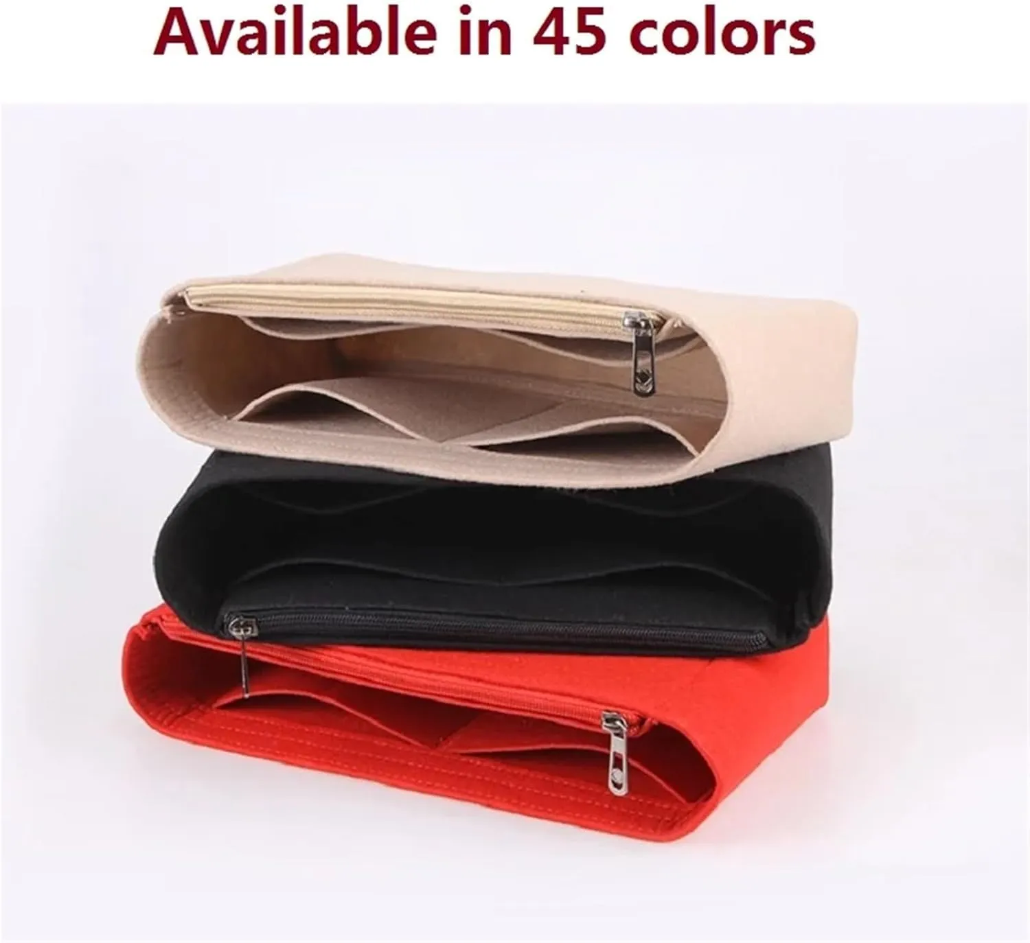 Bag Organizer Insert For Handbag Organiser Divider Shaper Protector Compartment Inner Lining(Black simple,Mini)
