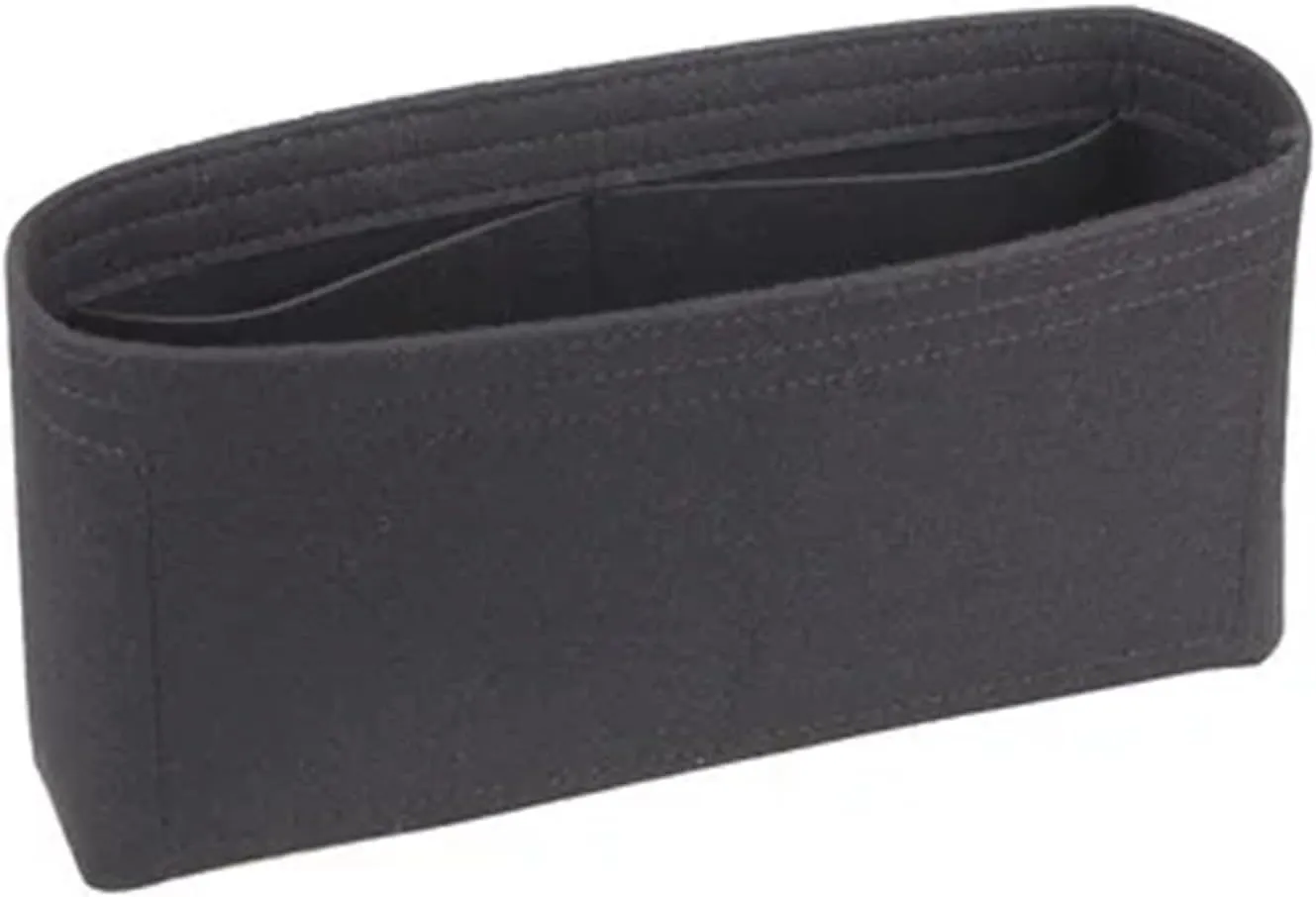 Bag Organizer Insert For Handbag Organiser Divider Shaper Protector Compartment Inner Lining(Black simple,Mini)