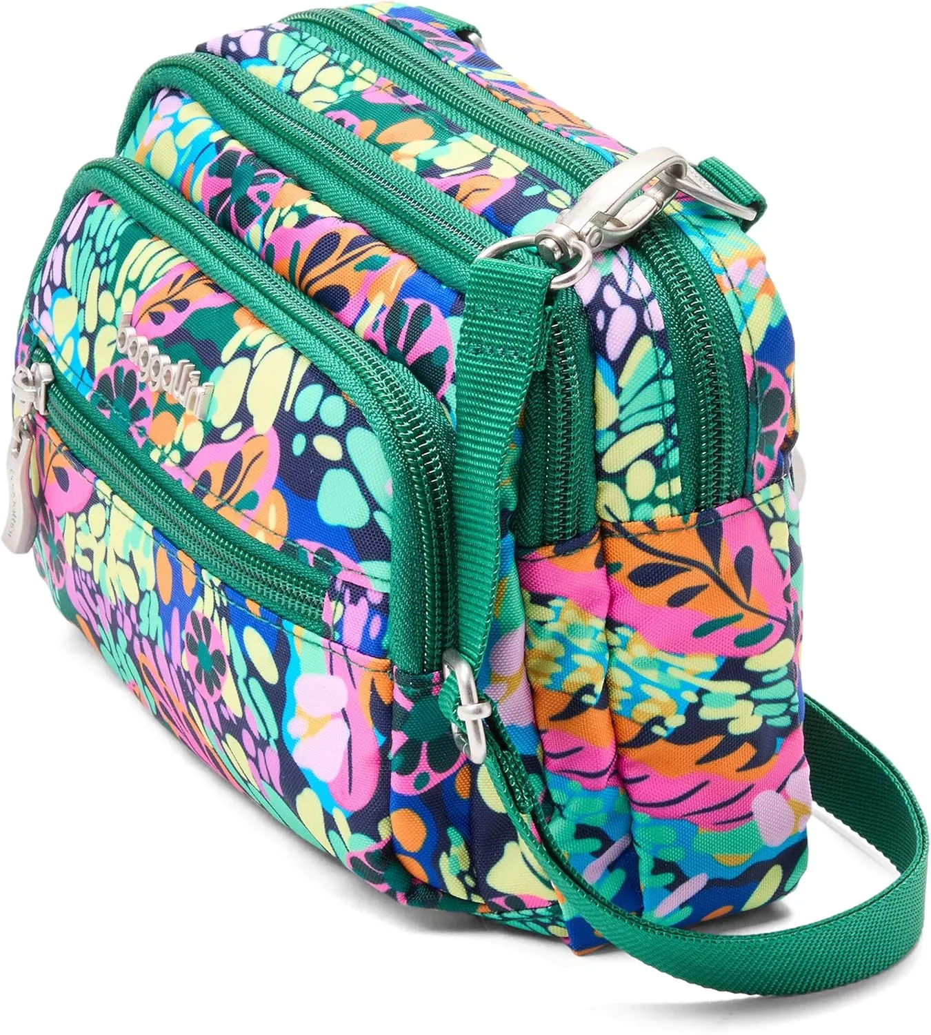 Baggallini Triple Zip Small Crossbody Bag for Women