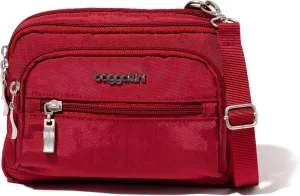Baggallini Triple Zip Small Crossbody Bag for Women