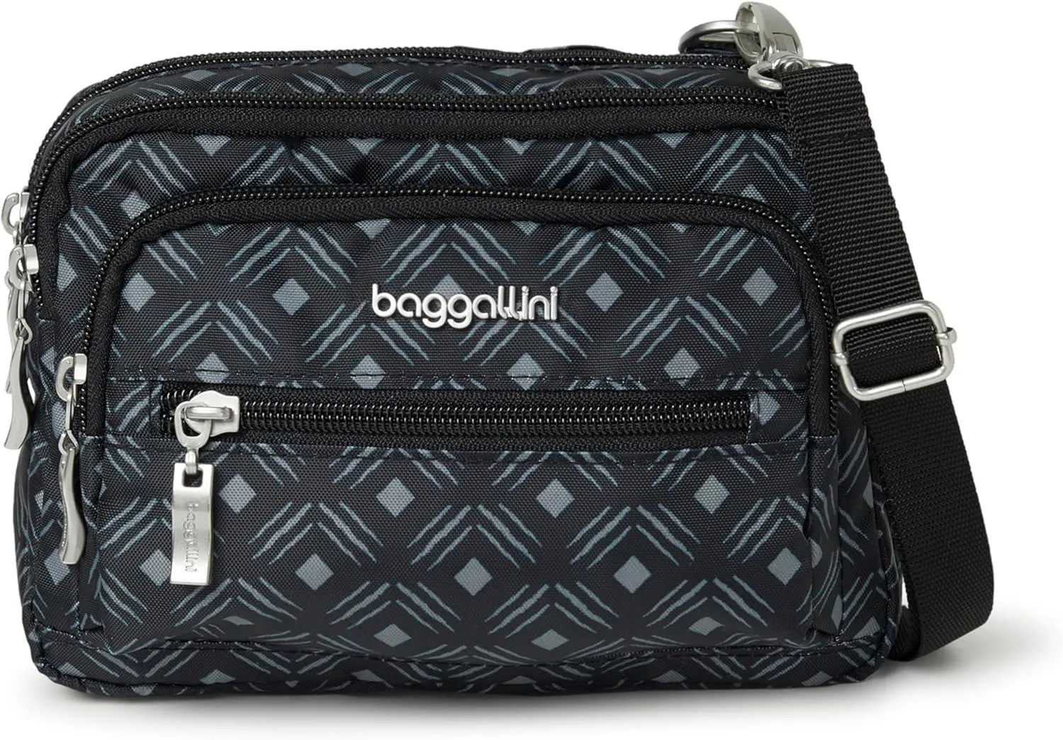 Baggallini Triple Zip Small Crossbody Bag for Women