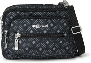 Baggallini Triple Zip Small Crossbody Bag for Women