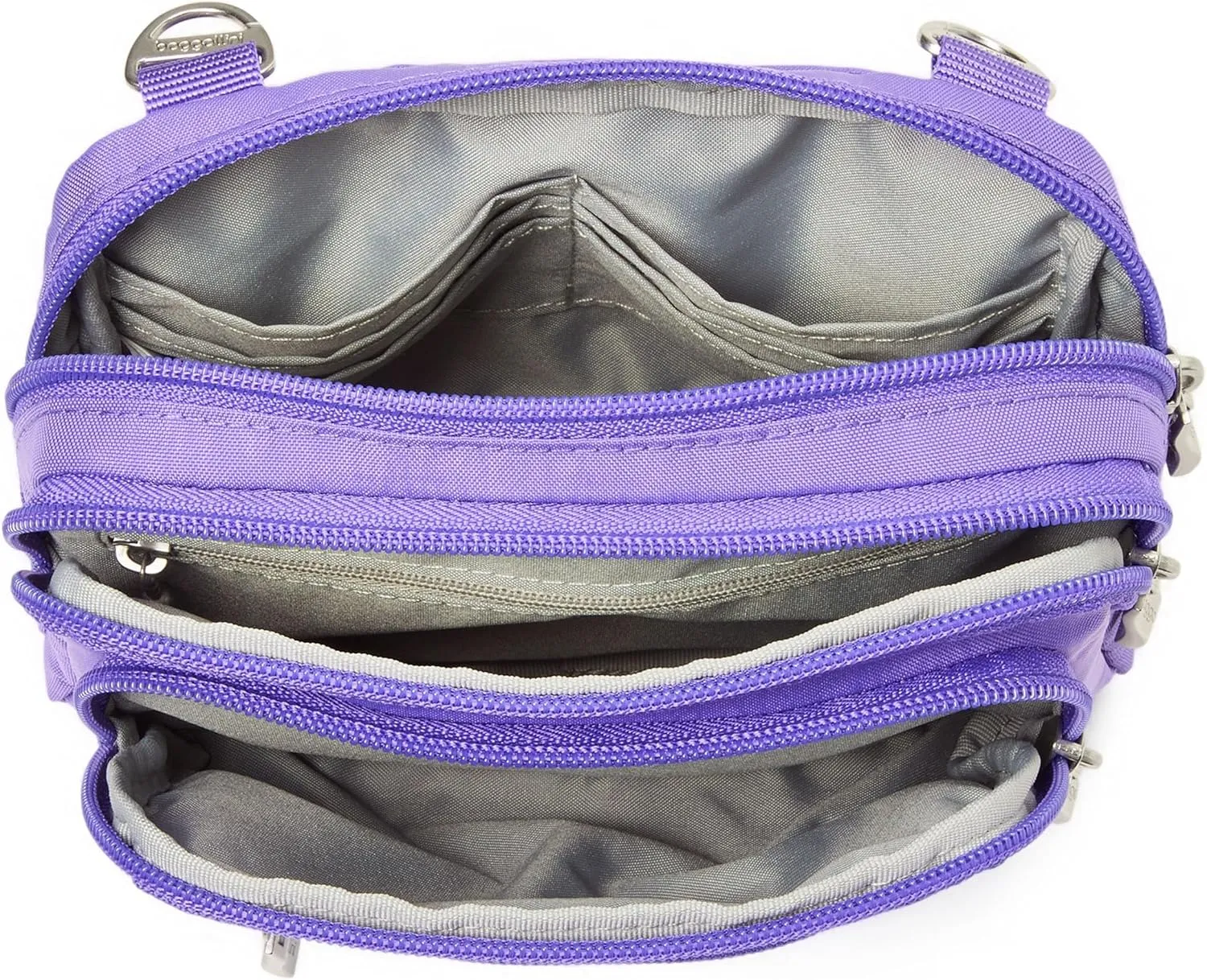 Baggallini Triple Zip Small Crossbody Bag for Women