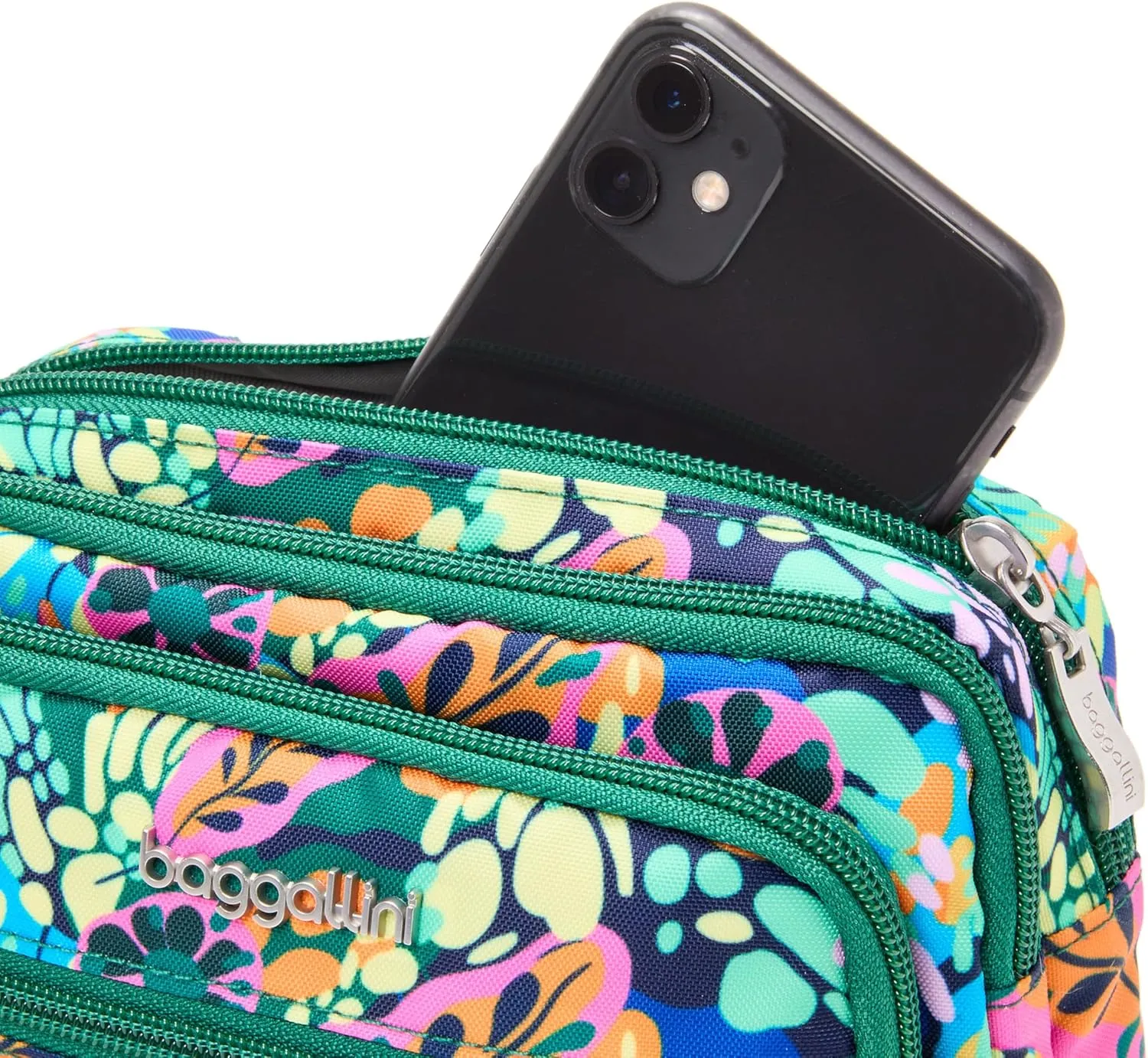 Baggallini Triple Zip Small Crossbody Bag for Women
