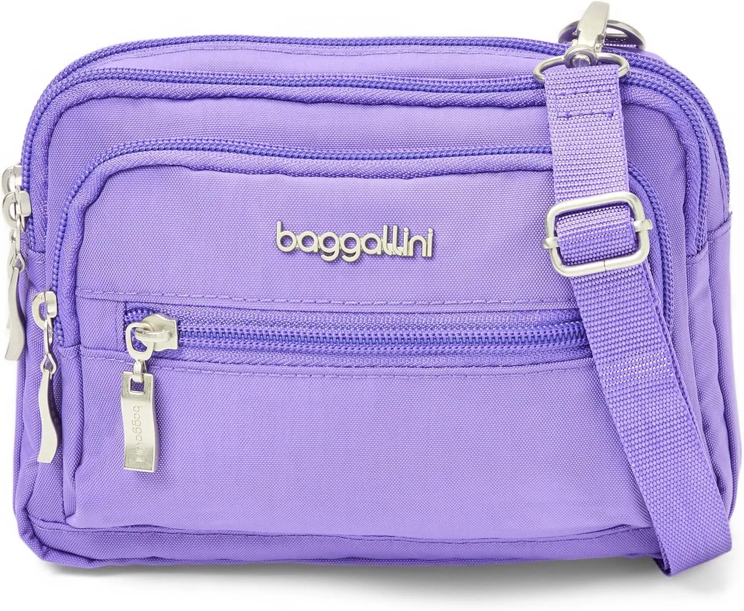 Baggallini Triple Zip Small Crossbody Bag for Women