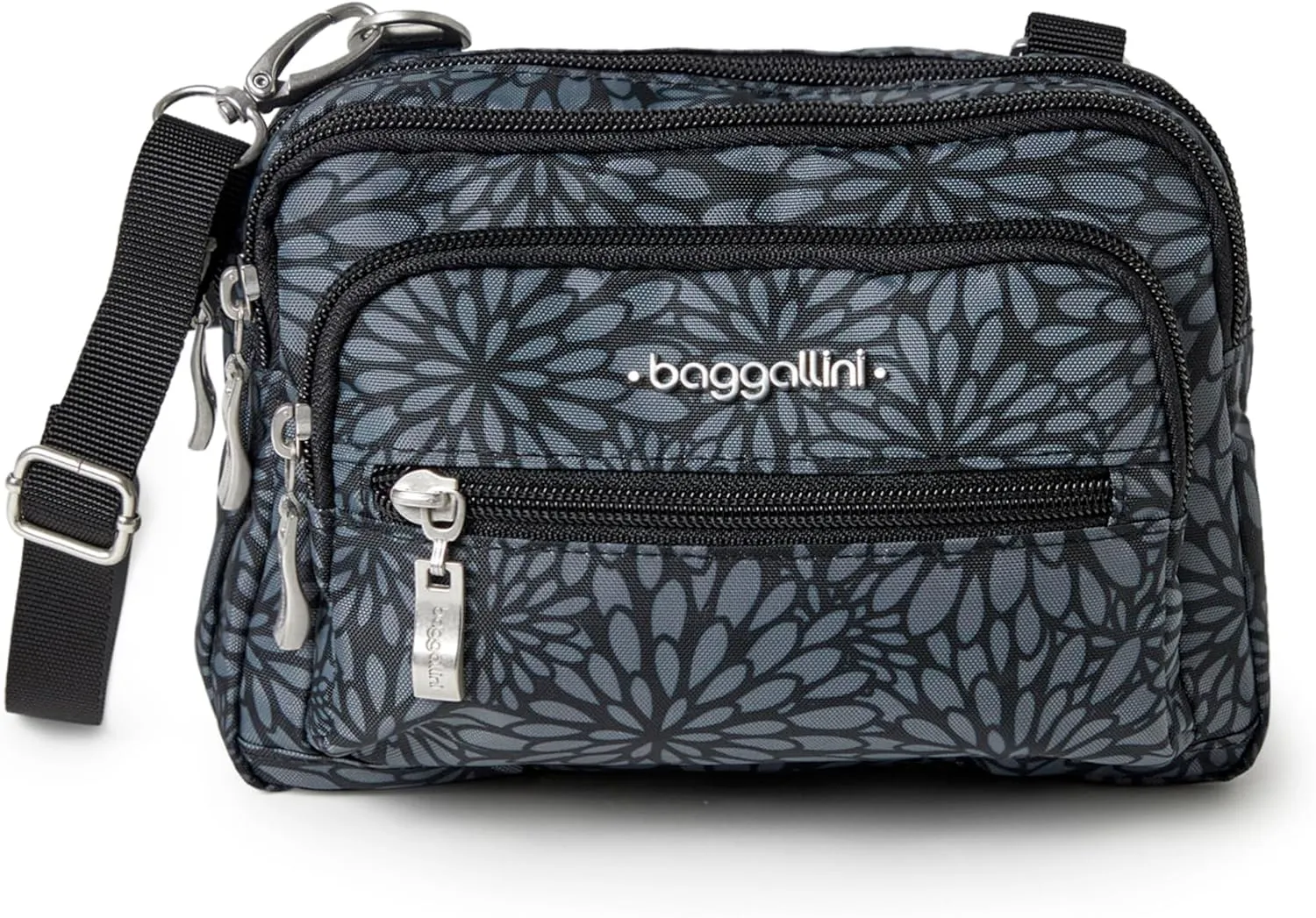 Baggallini Triple Zip Small Crossbody Bag for Women
