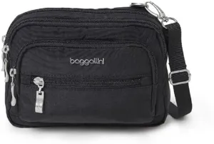 Baggallini Triple Zip Small Crossbody Bag for Women