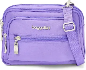 Baggallini Triple Zip Small Crossbody Bag for Women