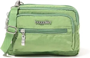 Baggallini Triple Zip Small Crossbody Bag for Women