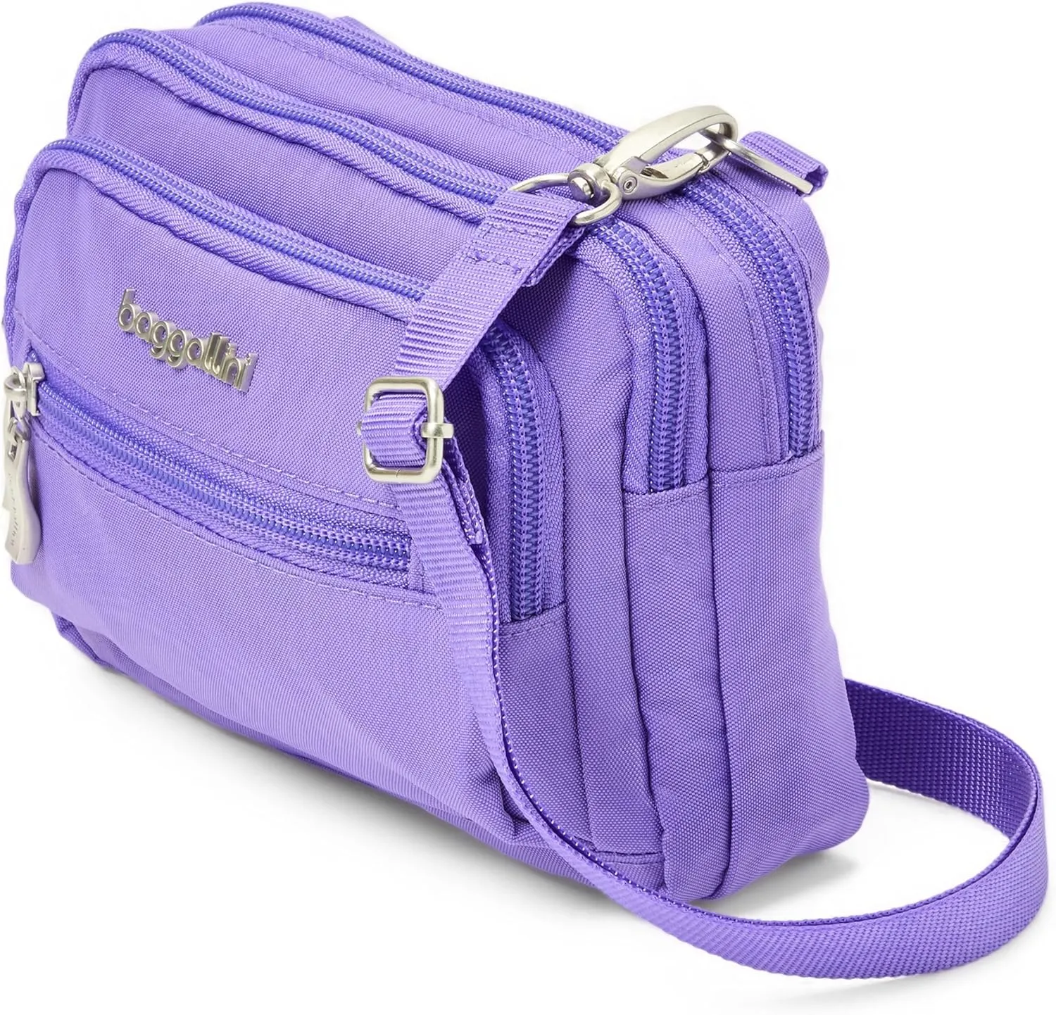 Baggallini Triple Zip Small Crossbody Bag for Women