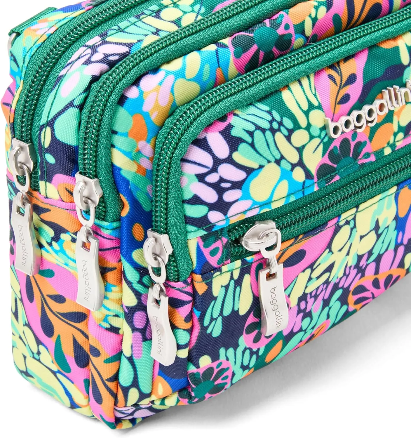 Baggallini Triple Zip Small Crossbody Bag for Women
