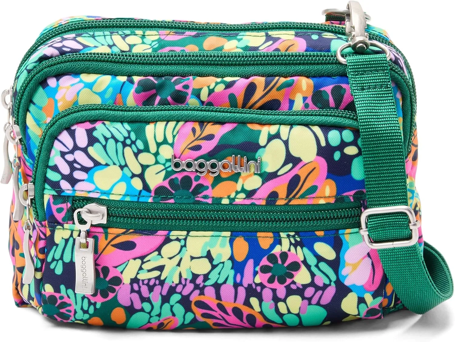 Baggallini Triple Zip Small Crossbody Bag for Women