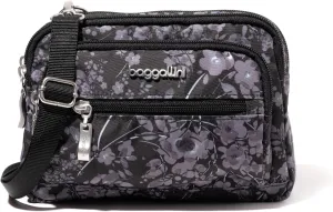 Baggallini Triple Zip Small Crossbody Bag for Women