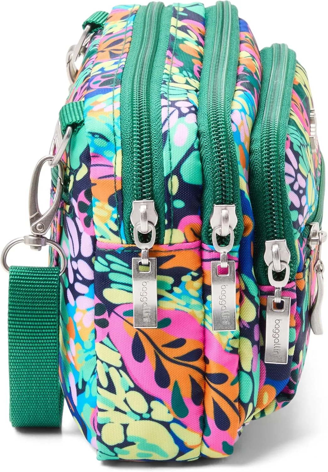 Baggallini Triple Zip Small Crossbody Bag for Women