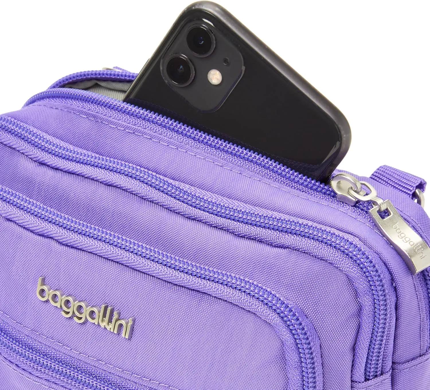 Baggallini Triple Zip Small Crossbody Bag for Women