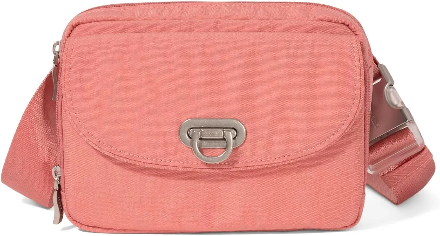 Baggallini Women's Coastal Flip Lock Fanny Pack Sling 7.5"x5.6" Belt Bag W/RFID Card Slots Adjustable Strap