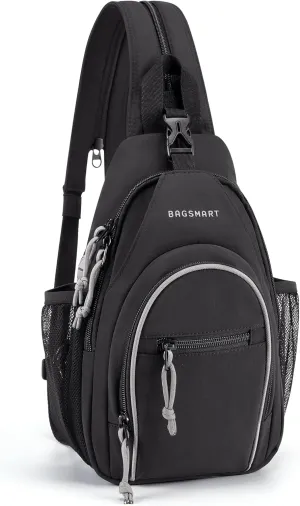 BAGSMART Crossbody Sling Bag for Men Women, Small Sling Backpack Shoulder Bag, Anti-Theft Chest Daypack