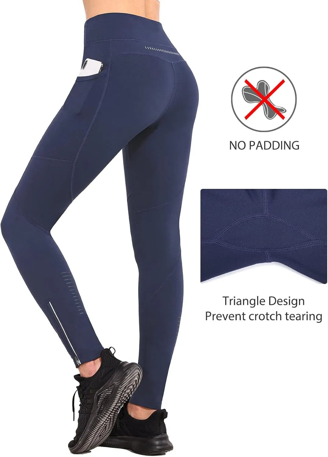 baleaf Women's Fleece Lined Leggings Water Resistant Winter Clothes Running Tights Cold Weather Hiking Pants Zip Pockets
