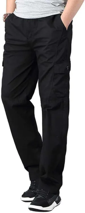 Banana Bucket Men's Full Elastic Waist Loose Fit Lightweight Workwear Pull On Cargo Pants