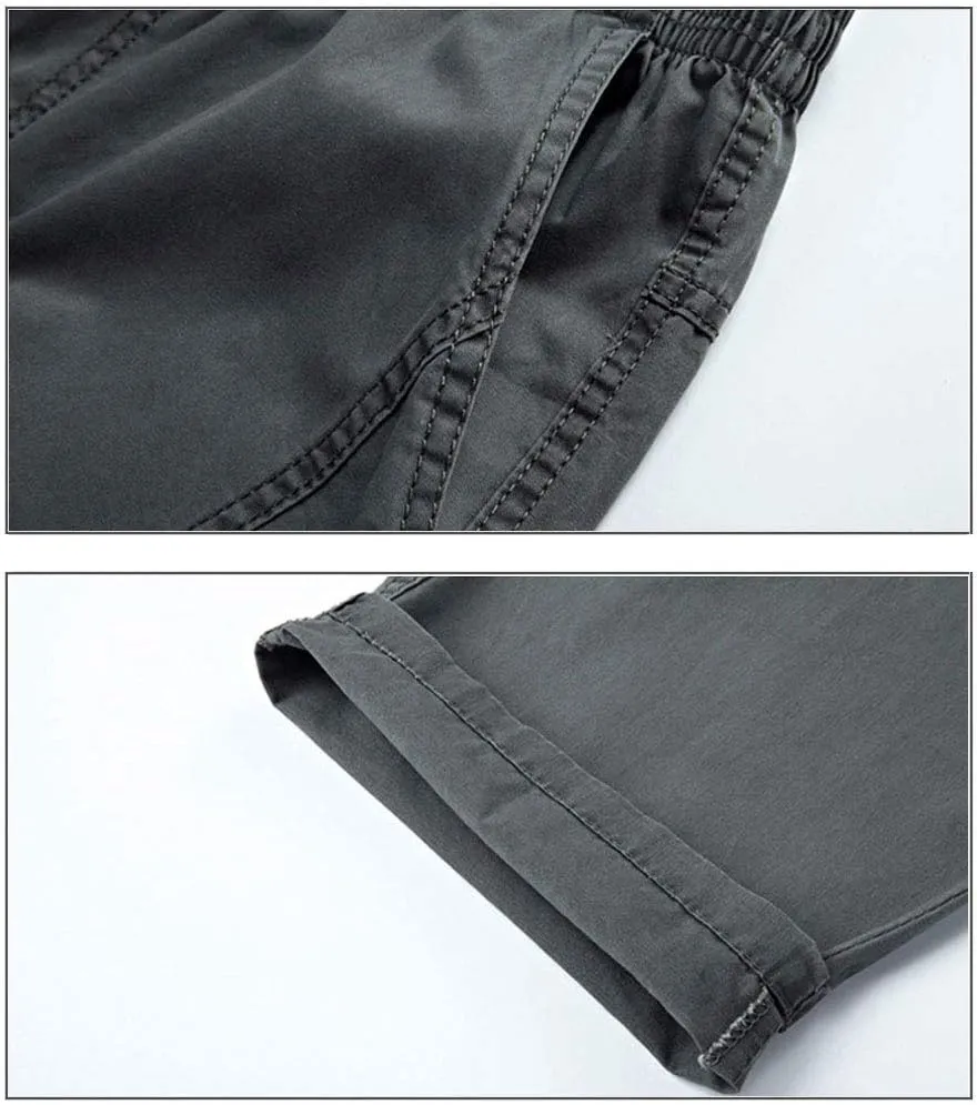 Banana Bucket Men's Full Elastic Waist Loose Fit Lightweight Workwear Pull On Cargo Pants