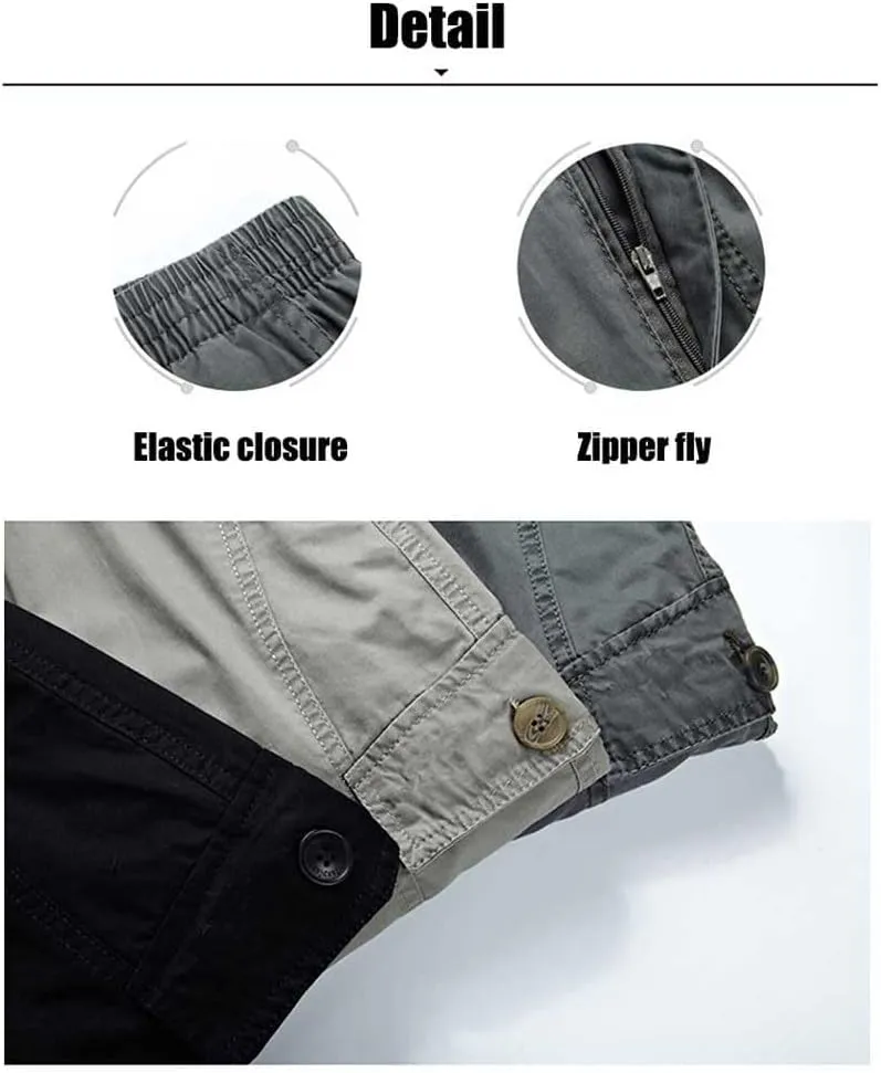 Banana Bucket Men's Full Elastic Waist Loose Fit Lightweight Workwear Pull On Cargo Pants