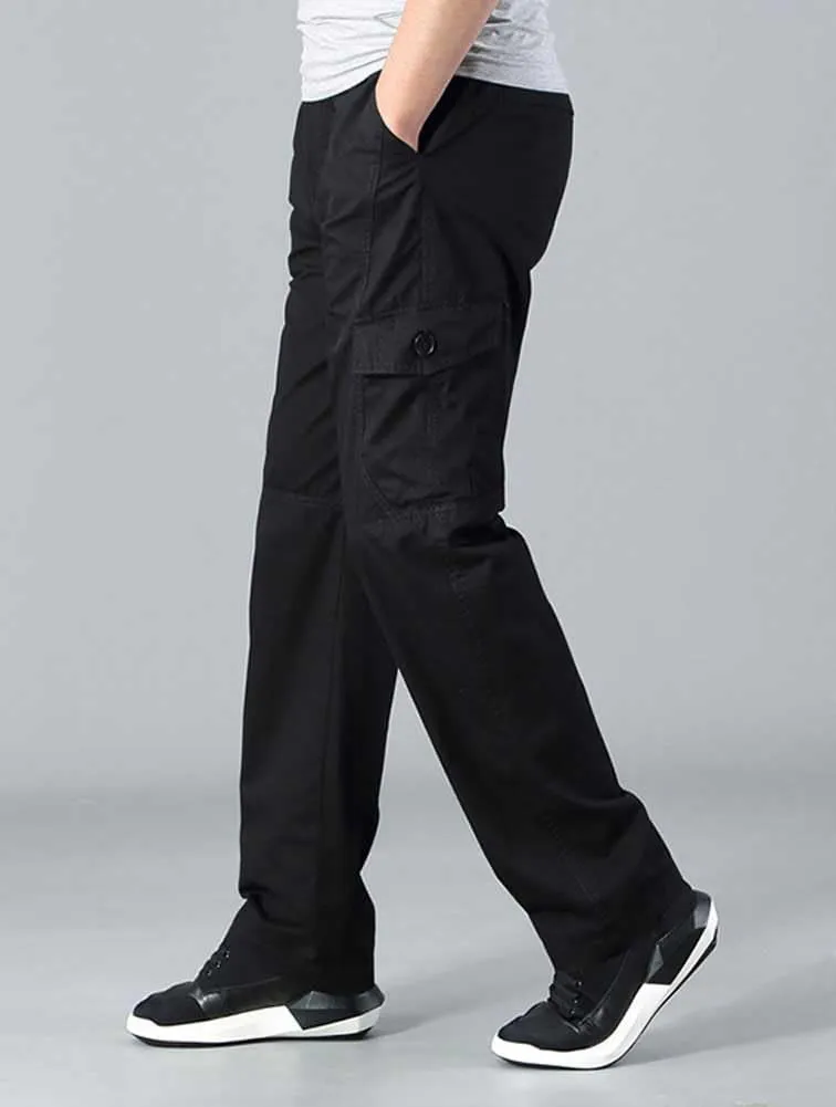 Banana Bucket Men's Full Elastic Waist Loose Fit Lightweight Workwear Pull On Cargo Pants