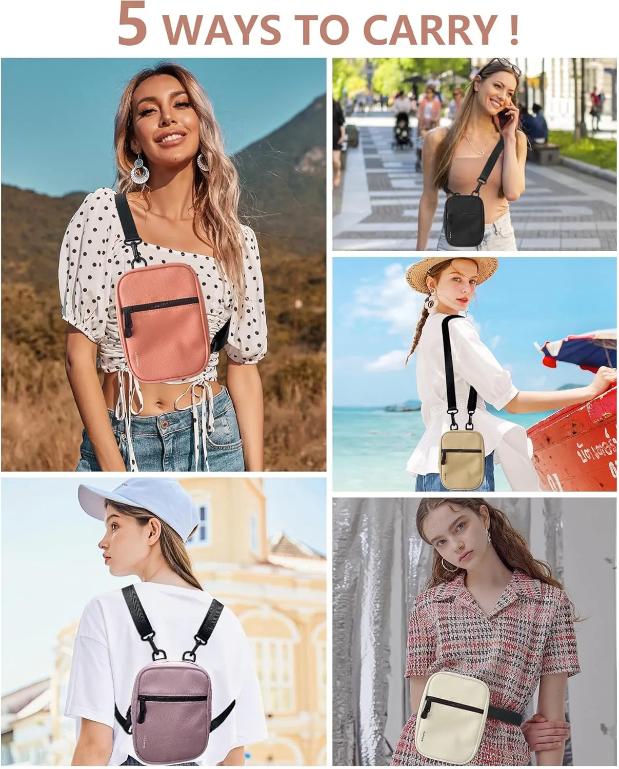 BAPHITY Crossbody Bag Sling Purses for Women Trendy, Convertible Multi Position Fanny Back Pack Sling Bag for Women Cross Body