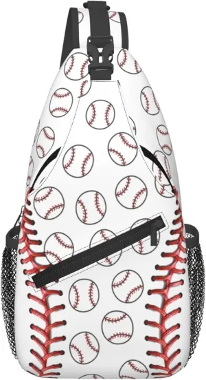 Baseball Sling Bag, Sport Ball Crossbody Shoulder Backpack Chest Bag Travel Casual Daypacks for Women Men