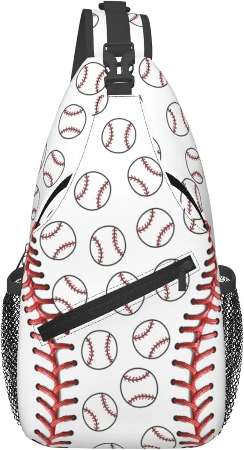Baseball Sling Bag, Sport Ball Crossbody Shoulder Backpack Chest Bag Travel Casual Daypacks for Women Men