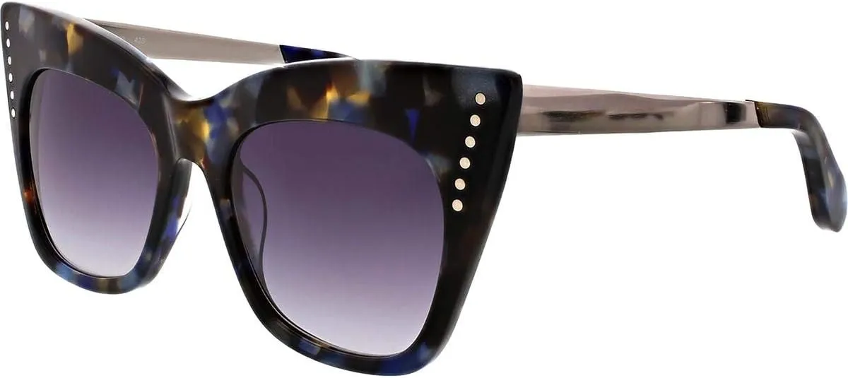 BCBGMAXAZRIA Womens Kitten Retro Glam Cat Eye Sunglasses Blue O/S