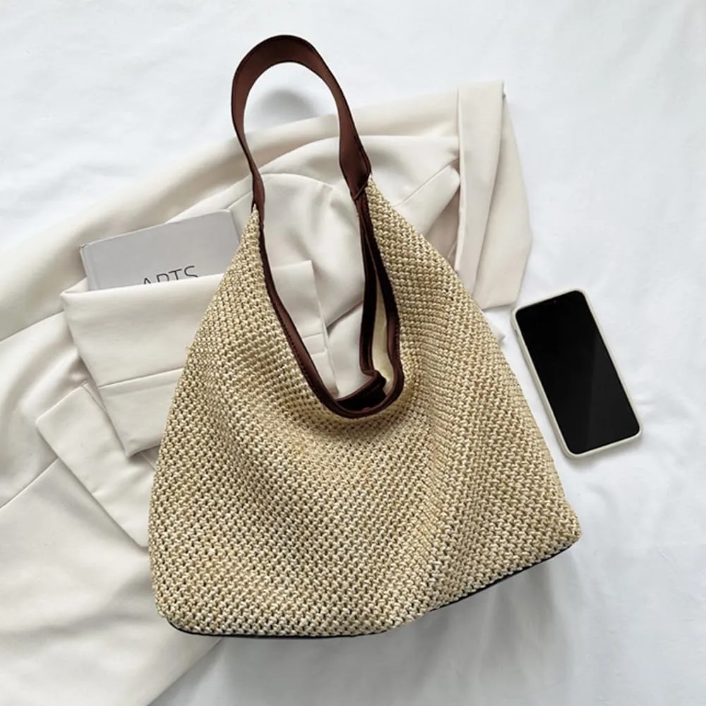 Beach Tote Bags for Women, Summer Slouchy Hobo Shoulder Crossbody Bag Womens Boho Purses and Handbags