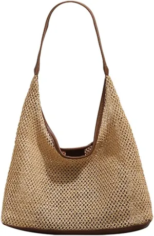Beach Tote Bags for Women, Summer Slouchy Hobo Shoulder Crossbody Bag Womens Boho Purses and Handbags