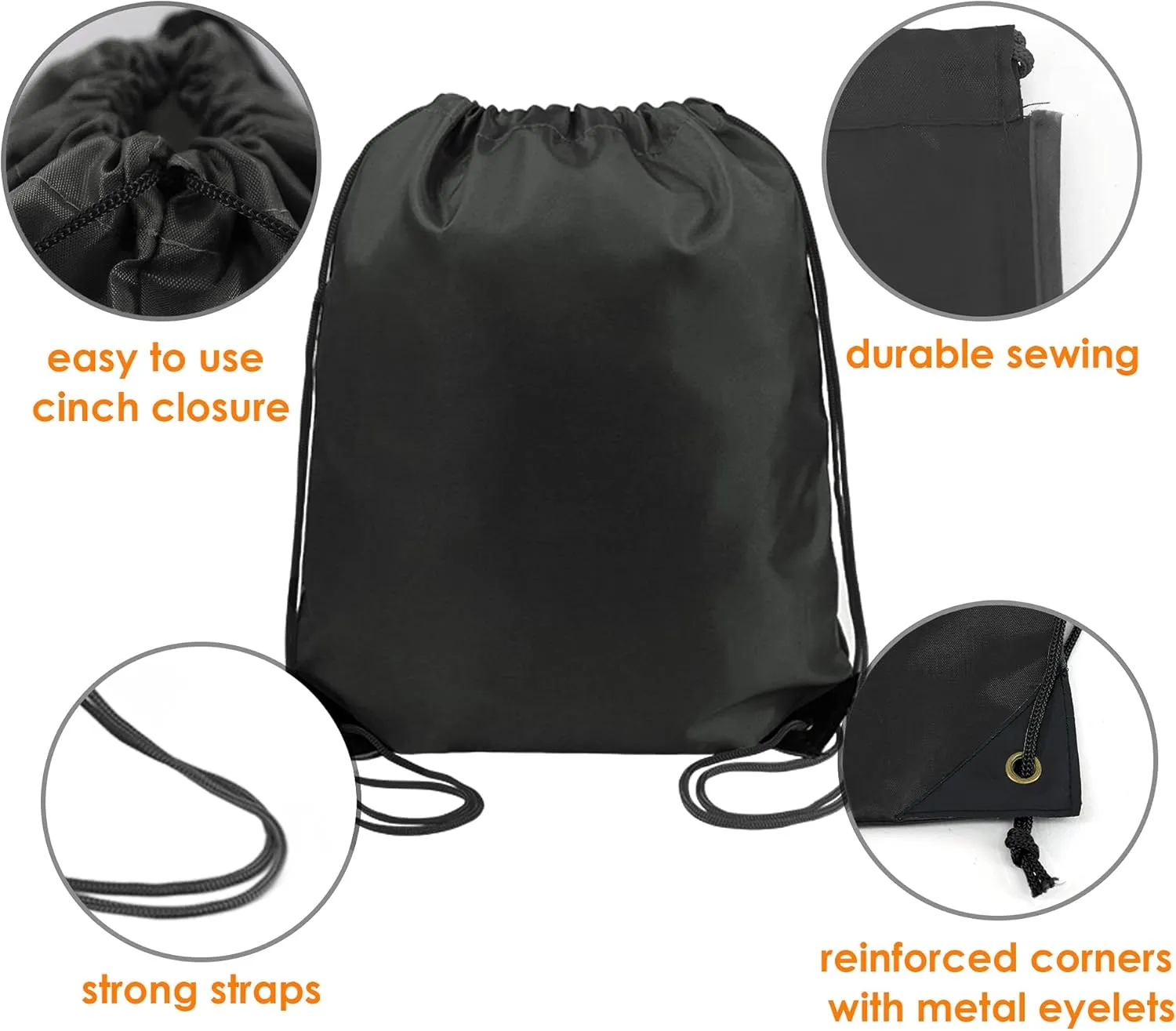 BeeGreen Drawstring Backpack Bags 20,30,50 Packs Reflective String Bags for Gym Sport Trip Cinch Sack DIY for Women Men