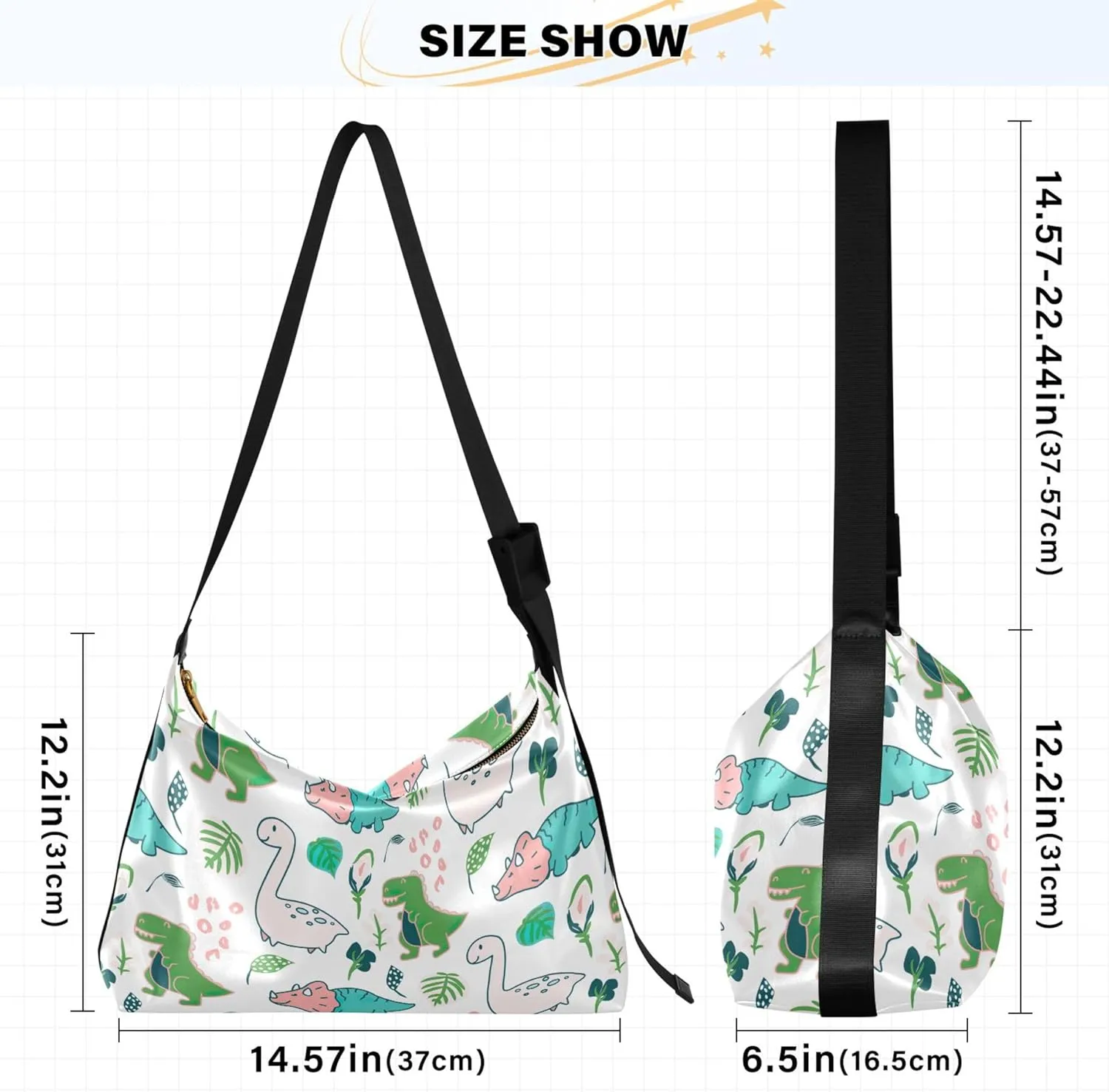 Beige Geometric Leaves PU Leather Shoulder Bag Hobo Large Crossbody Bag Unique Leaf Print Shoulder Purse Handbag