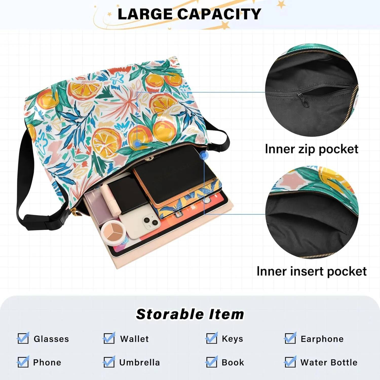 Beige Geometric Leaves PU Leather Shoulder Bag Hobo Large Crossbody Bag Unique Leaf Print Shoulder Purse Handbag