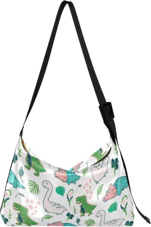 Beige Geometric Leaves PU Leather Shoulder Bag Hobo Large Crossbody Bag Unique Leaf Print Shoulder Purse Handbag