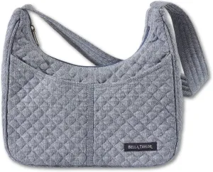 Bella Taylor Blakely - Hobo Shoulder Bag for Women - Lightweight Quilted Fabric Purse with Pockets