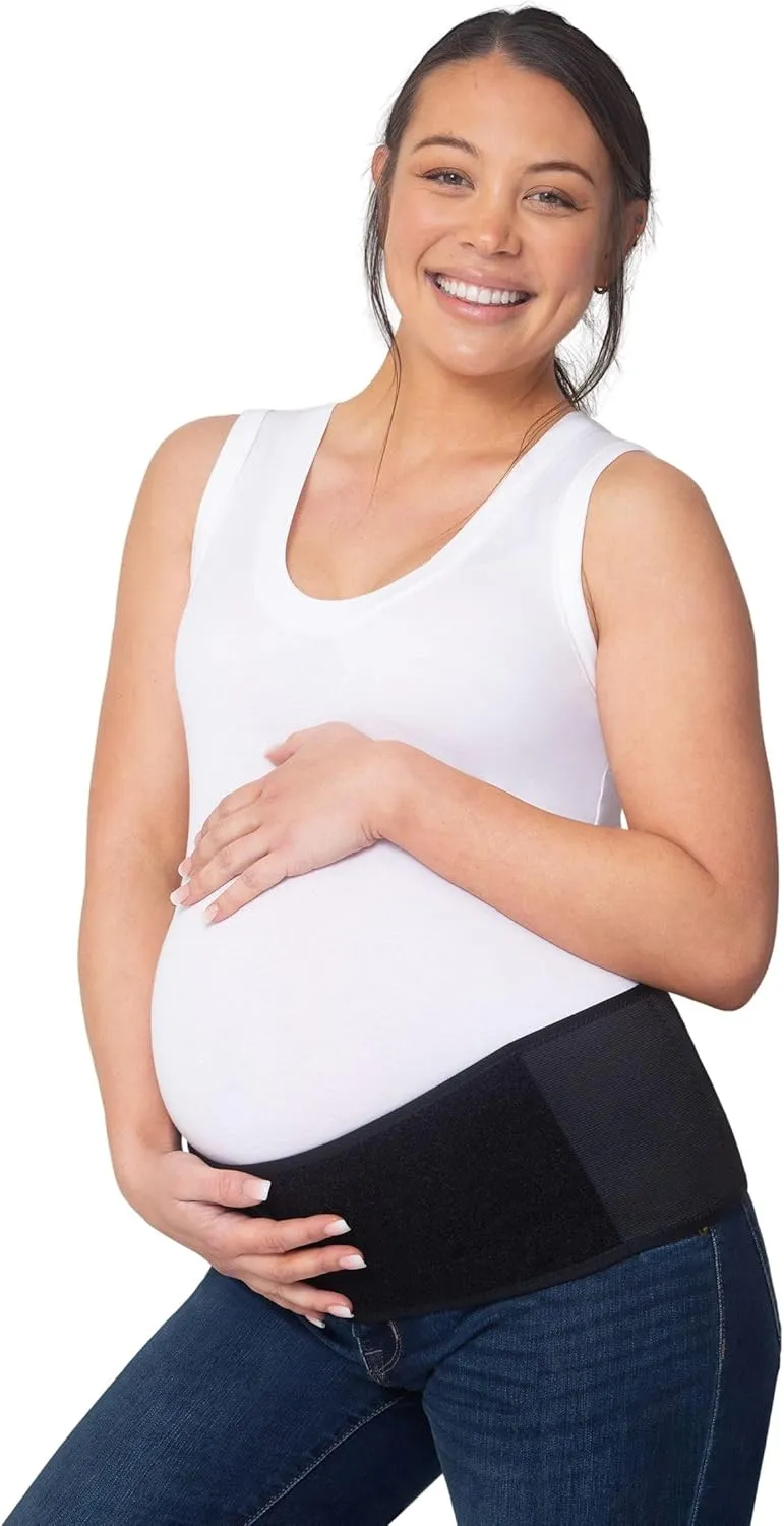 Belly Bandit Basics Maternity Support Belt – Adjustable Pregnancy Belly Band for Lower Back & Abdominal Support – Breathable, Lightweight, and Comfortable for All Trimesters | Black, Small