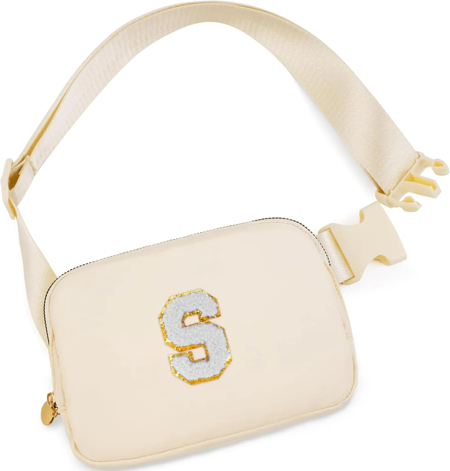 Belt Bag Fanny Pack Crossbody Bags with Initials Cute Stuff Birthday Gifts for Teenager Girls Trendy Stuff for Teens - White S,Khaki Bag
