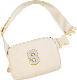Belt Bag Fanny Pack Crossbody Bags with Initials Cute Stuff Birthday Gifts for Teenager Girls Trendy Stuff for Teens - White S,Khaki Bag