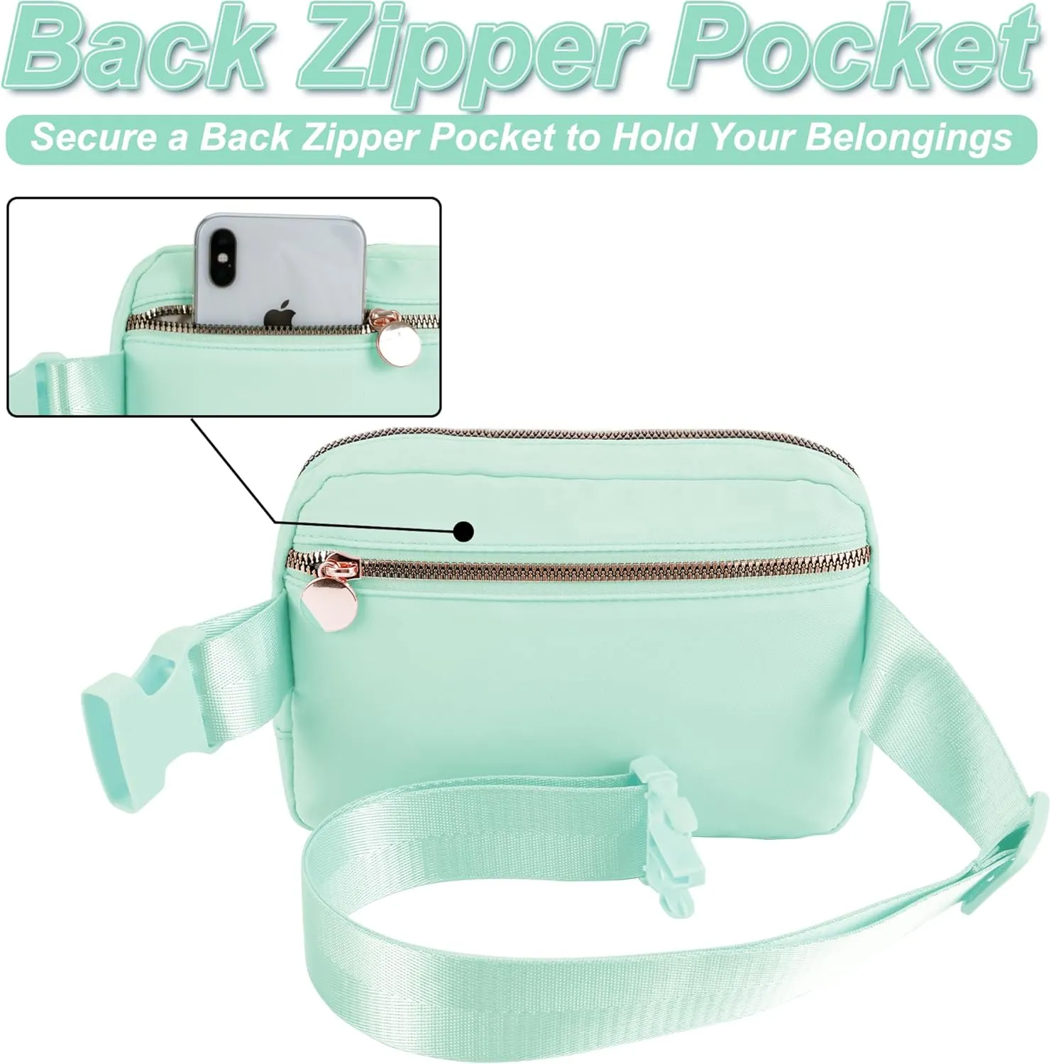 Belt Bag Fanny Pack Crossbody Bags with Initials Letter Patch Cute Stuff Birthday Gifts for Teenager Girls Trendy Stuff for Teens | Light Green,E