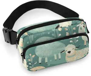 Belt Bag Fanny Pack Waist Bag Bright Cheerful Sheep Crossbody Bags for Women Bum Bag Everywhere Belt Bag
