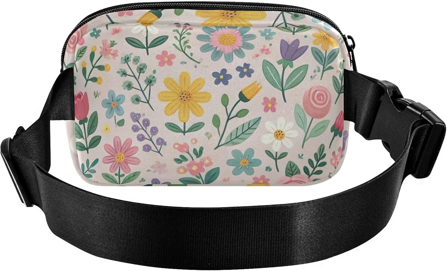 Belt Bags with Three Ways to Wear Cute Florals Workout Fanny Pack for Women 8 x 5.3 x 2.3 Inches