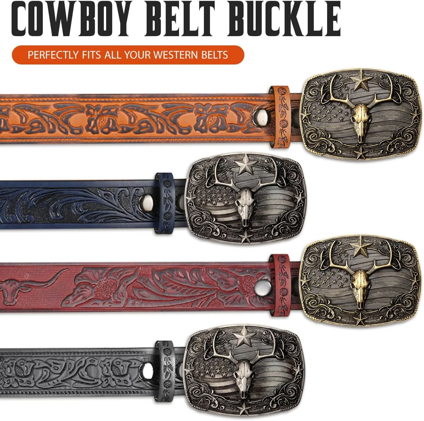 Belt Buckles Men Western Cowboy - Don't Tread On Me Belt Buckle for Women & Men Cowboy Belt Buckle American Flag Belt Buckle