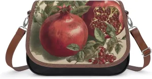 Berries of Pomegranate Laptop Tote Bag Leather Computer Bags Lined Shoulder Purse Purses And Handbags Business Office Work Bag Top Handle Handbag for Women
