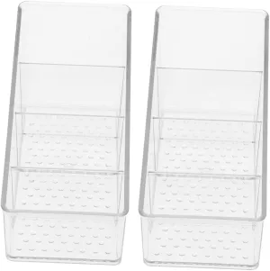 BESTYASH 2Pcs Transparent Compartment Tea Bag Organizer Compact Kitchen Storage for Tea and Sugar Packets Space Saving Design Stylish and Portable Tea Packet Holder